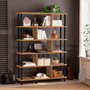Hanah Home Estantería Negro y Pino Atlántico 120x168.5x28 cm
